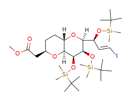 methyl 2-((2R,4aS,6S,7R,8S,8aS)-7,8-bis((tert-butyldimethylsilyl)oxy)-6-((S,E)-1-((tert-butyldimethylsilyl)oxy)-3-iodoallyl)octahydropyrano[3,2-b]pyran-2-yl)acetate