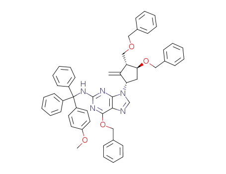6-(benzyloxy)-9-((1S,3R,4S)-4-(benzyloxy)-3-((benzyloxy)methyl)-2-methylidenecyclopentyl)-N-((4-methoxyphenyl)diphenylmethyl)-9H-purin-2-amine