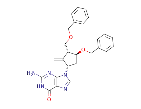 2-amino-1,9-dihydro-9-[(1S,3R,4S)-2-methylene-4-(phenylmethoxy)-3-[(phenylmethoxy)methyl]cyclopentyl]-6H-purin-6-one