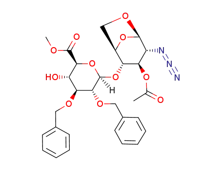 O-(methyl 2,3-di-O-benzyl-β-D-glucopyranosyluronate)-(1->4)-3-O-acetyl-1,6-anhydro-2-azido-2-deoxy-β-D-glucopyranose